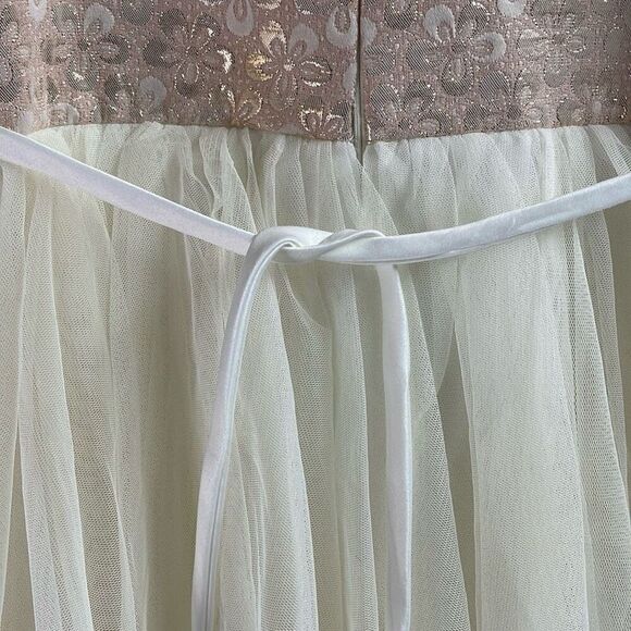 AMERICAN PRINCESS Girls Fancy Asymetrical Tiered Sleeveless Beaded Dress Size 10 - Picture 9 of 9